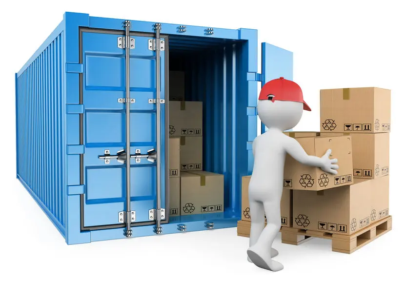 lumping service - unloading containers onto a pallet