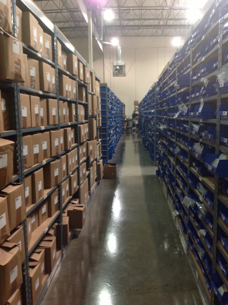 Picking orders from small parts warehouse shelving
